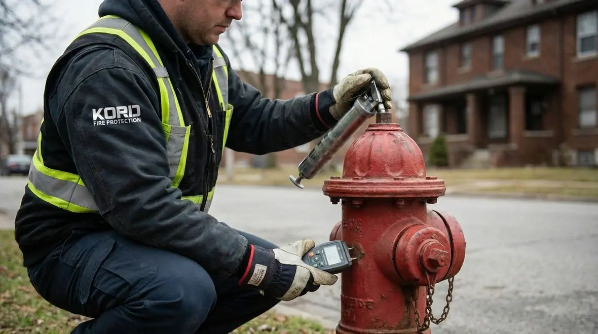 Annual flow test of private fire hydrant