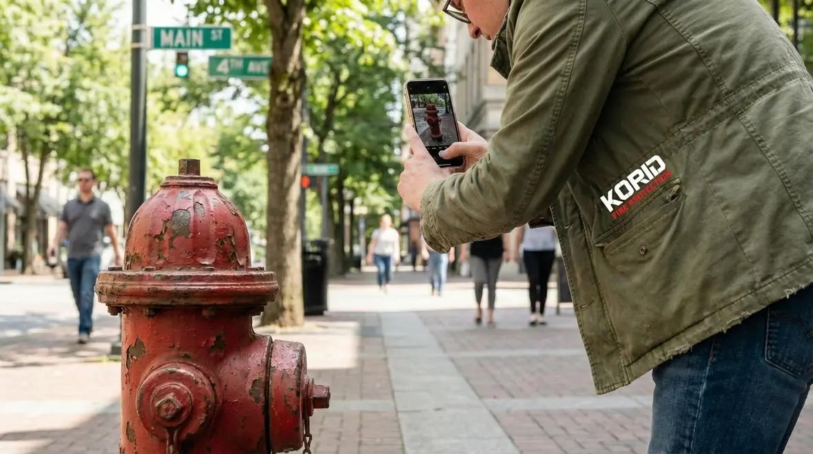 Fire hydrant in a neighborhood illustrating community safety