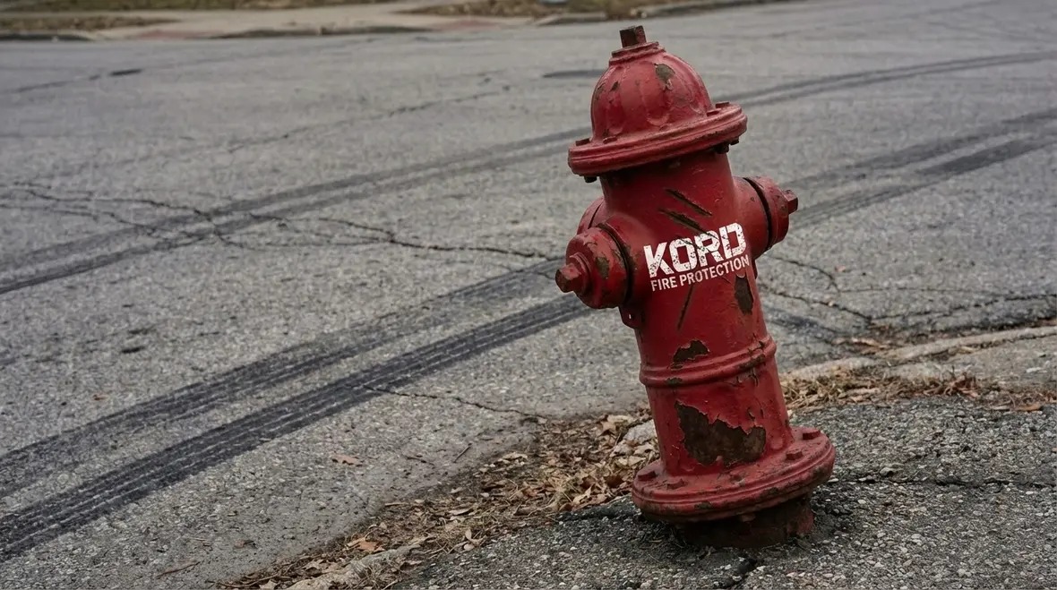 Close up of a damaged fire hydrant showing visible issues