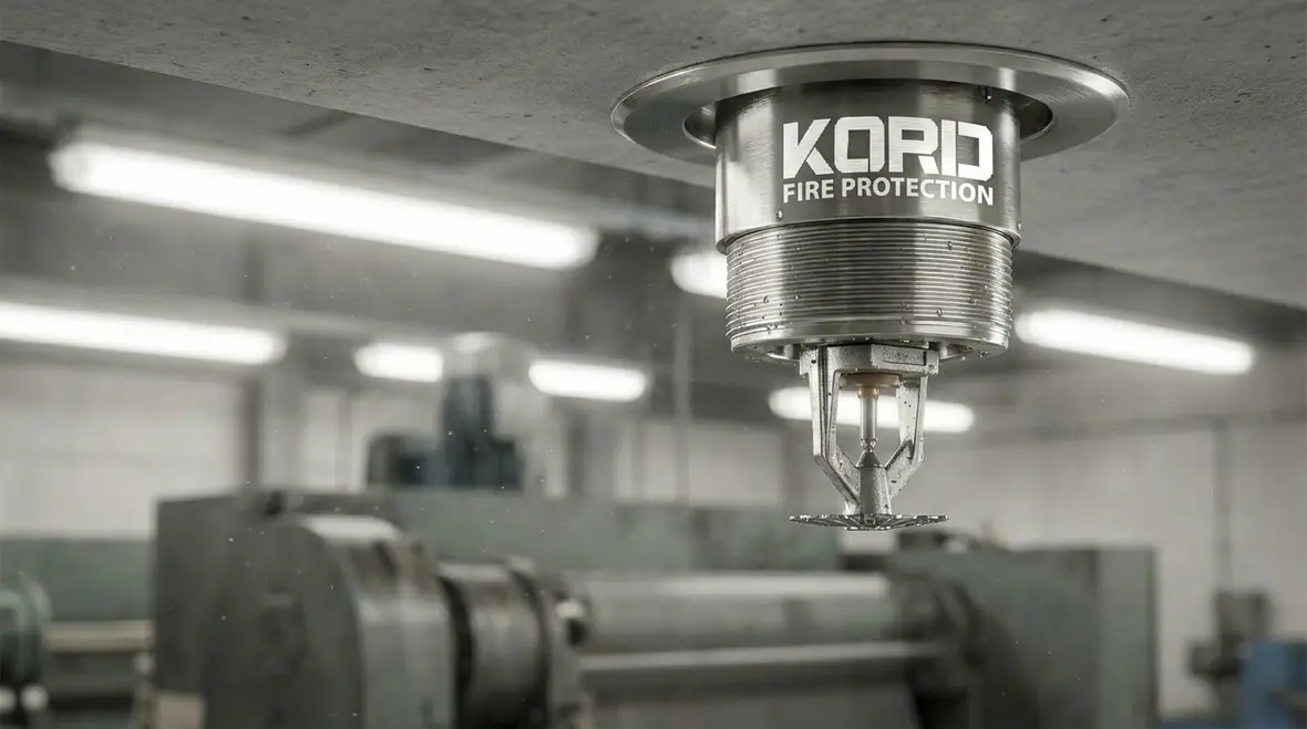 Specialized facility using retractable telescoping fire sprinklers for precise coverage