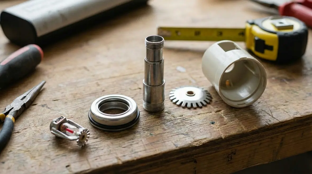 Internal components of a retractable telescoping sprinkler head