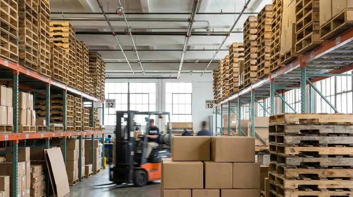 Inspector reviewing Riverside warehouse fire code compliance