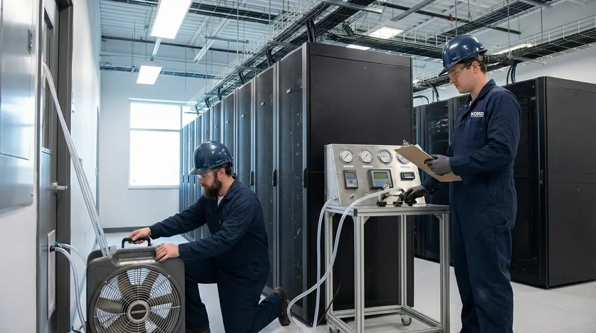 Overview of room integrity test equipment in critical equipment room