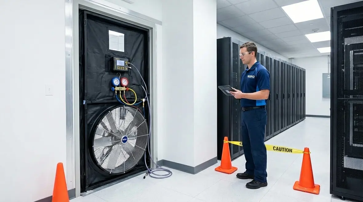 Room integrity testing for clean agent systems