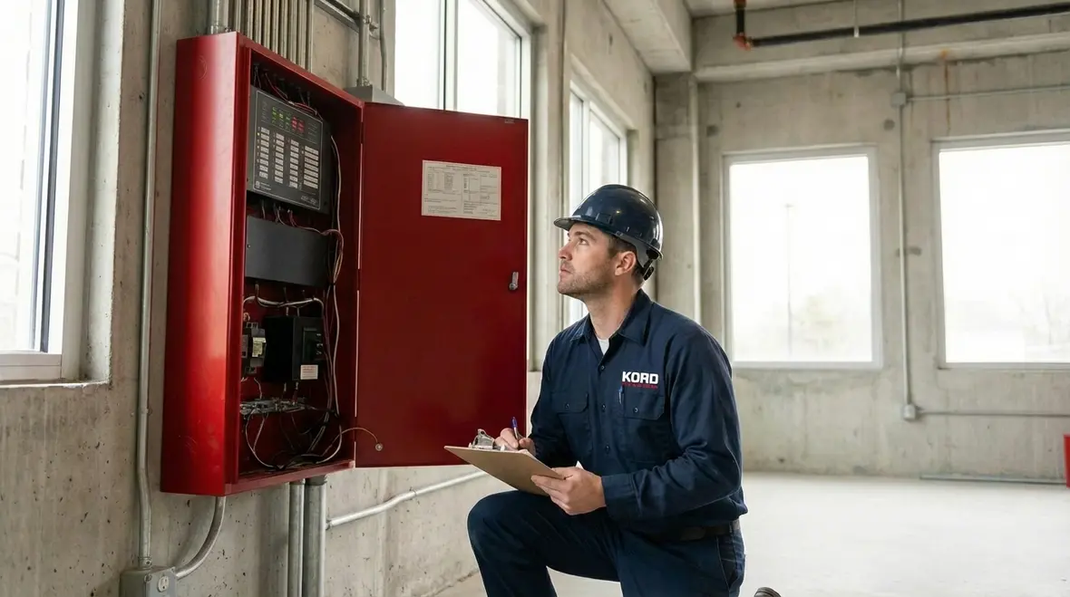 Commercial building in San Bernardino preparing for fire safety inspection