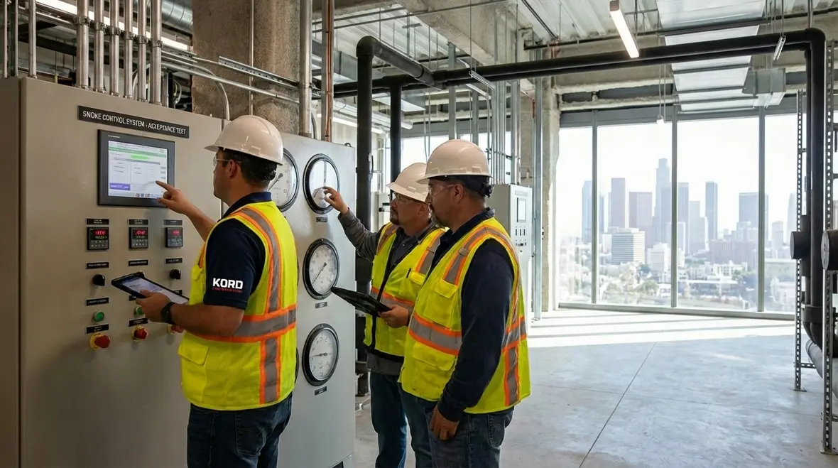 Control panels, smoke detectors, and emergency power for smoke control