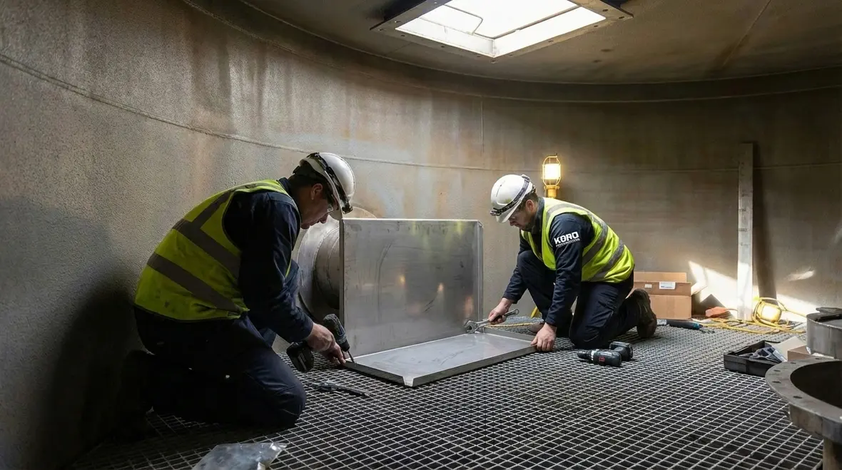 Fire pump suction piping connected to tank with anti vortex plate