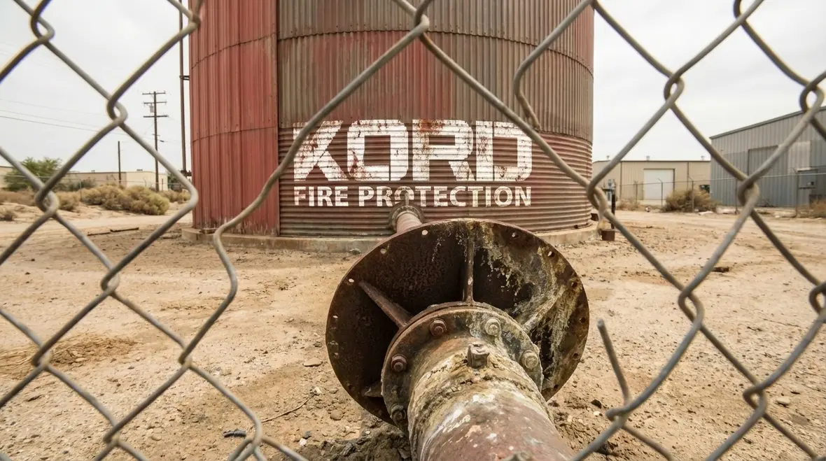 Illustration of vortex formation above fire tank suction outlet