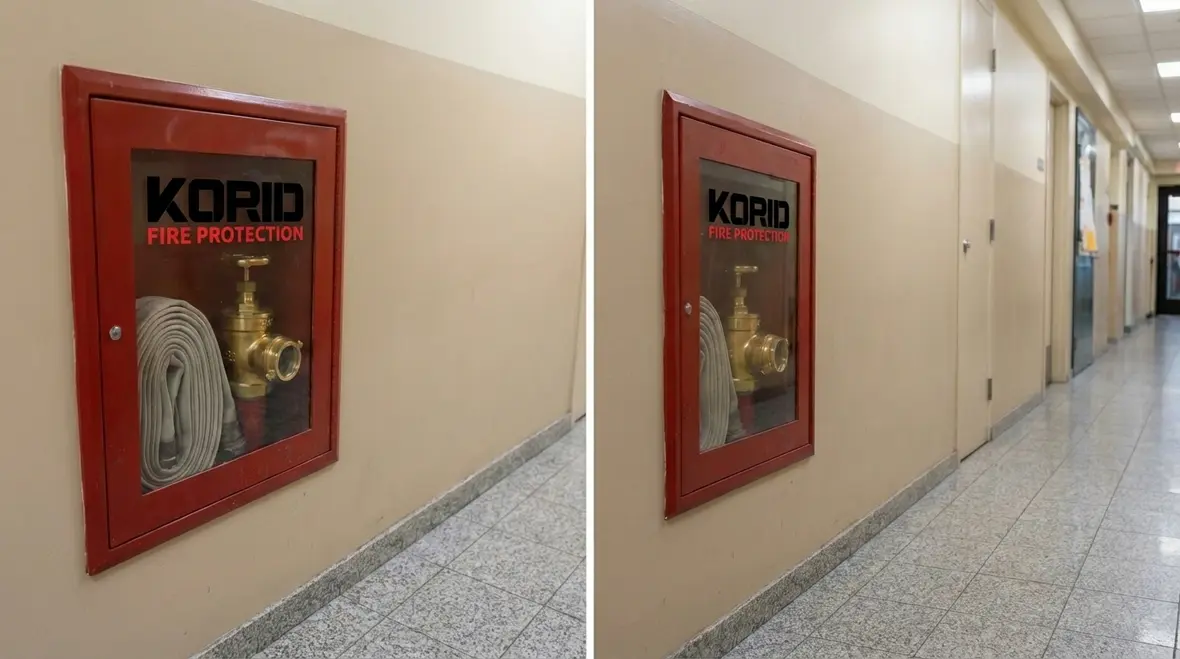 Class II standpipe hose cabinet with 1.5 inch hose