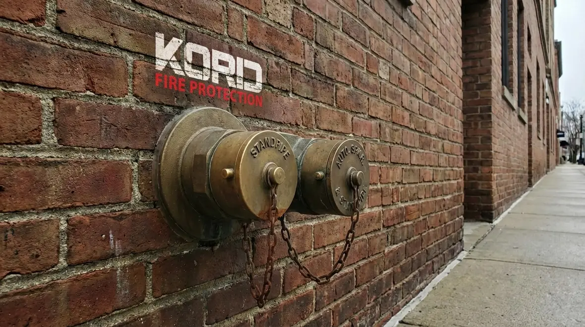 Standpipe fire department connection on exterior wall