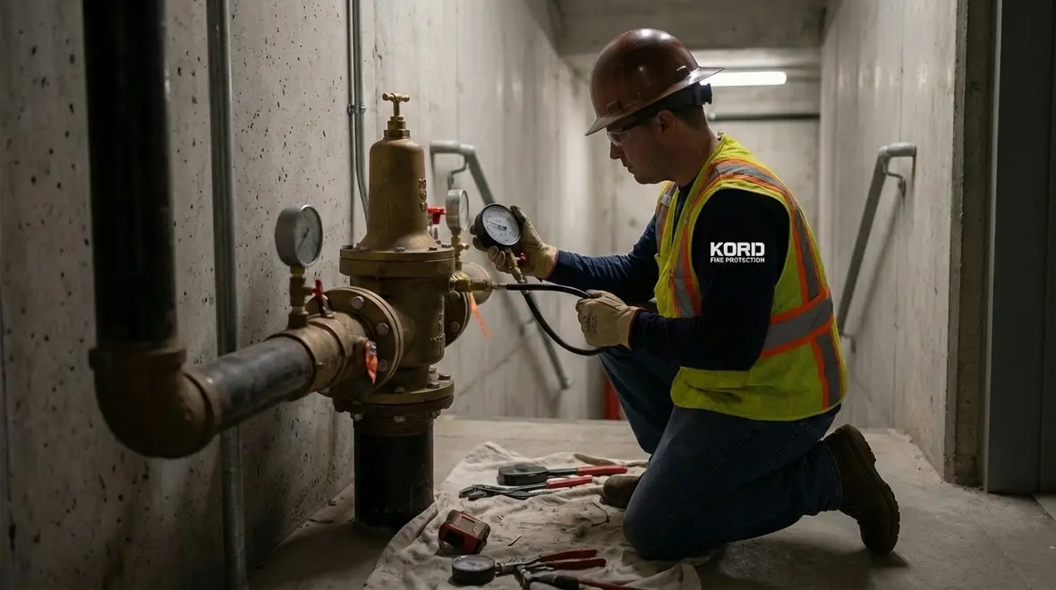 Standpipe hose valve with pressure reducing feature in a stairwell