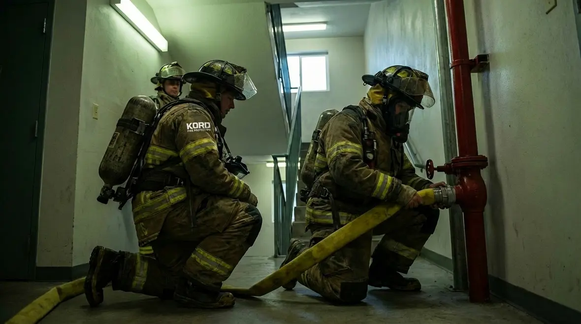 Different standpipe system components labeled for Class I II and III