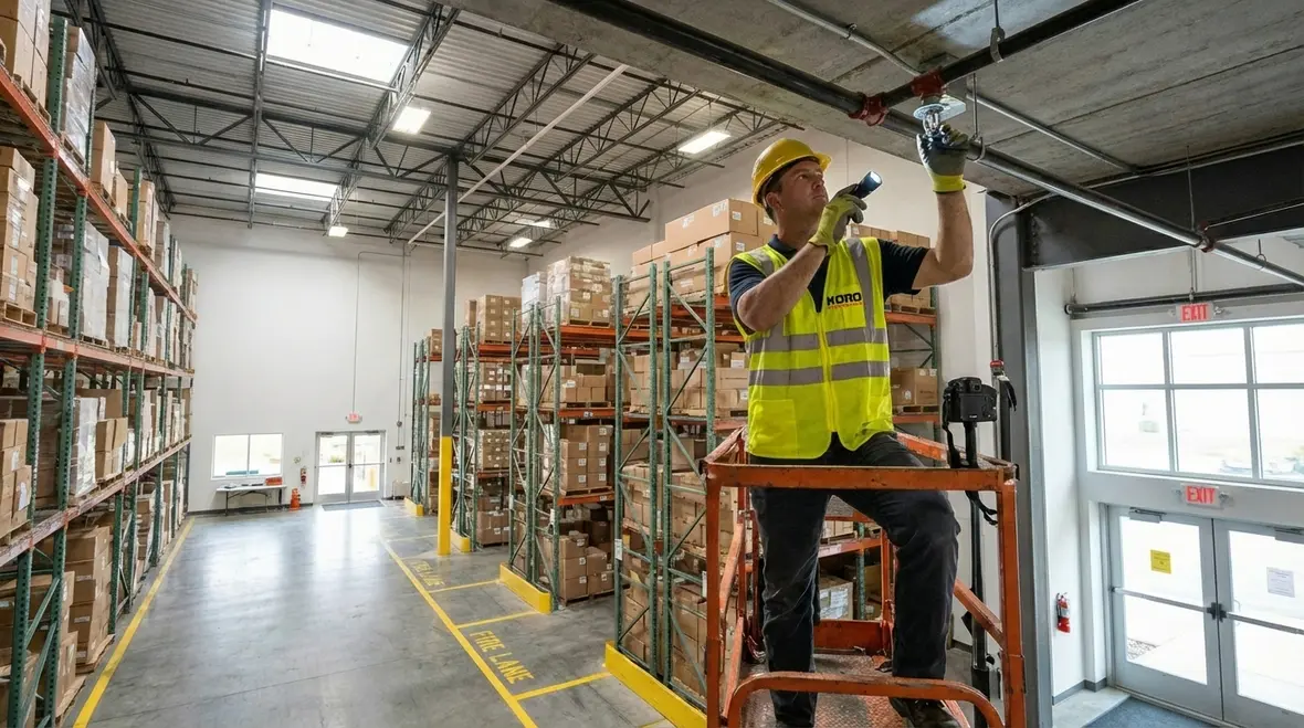 Commercial fire alarm and sprinkler inspection in Pasadena