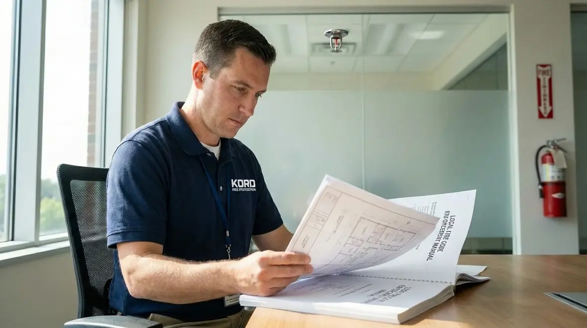 Fire code book and inspection checklist in Pasadena