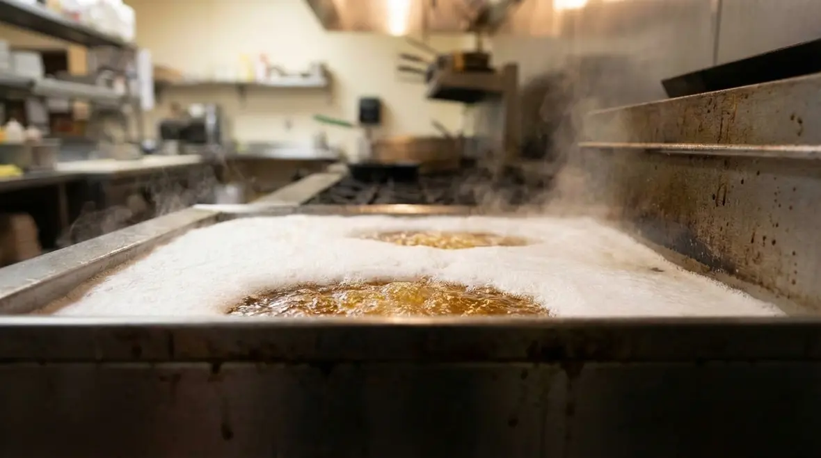 Technician inspecting a restaurant hood suppression system for UL 300 compliance