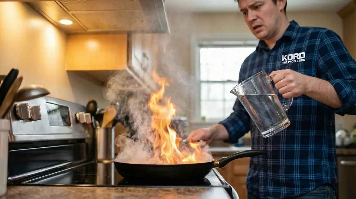 Kitchen grease fire and Class K extinguisher