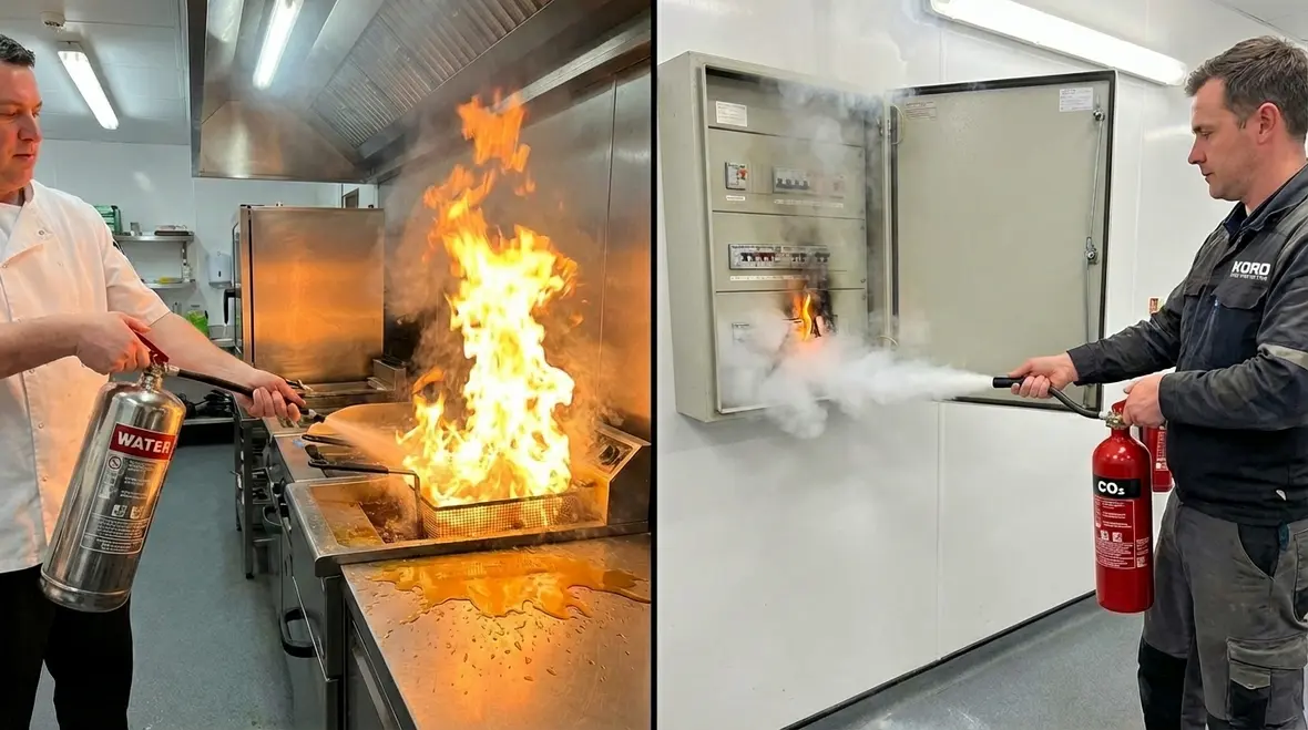 Using wrong fire extinguisher consequences