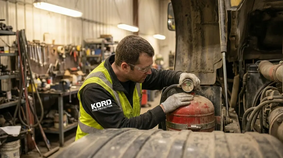 Diagram of vehicle fire suppression system zones