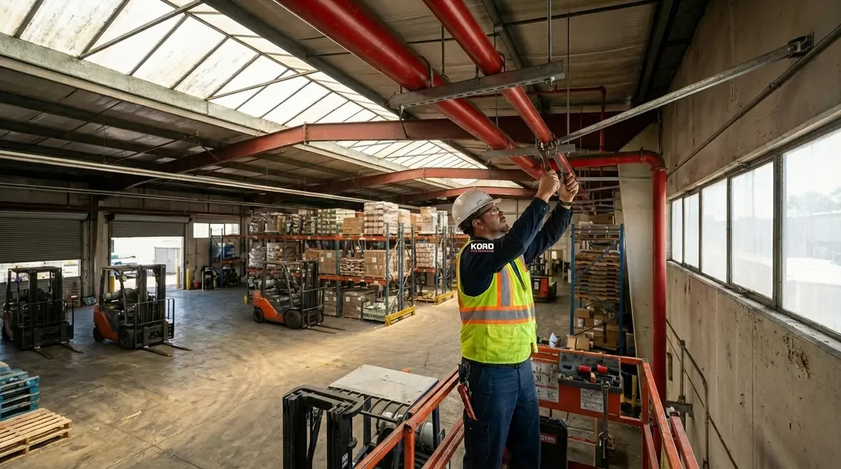 High pile storage with sprinkler coverage in Los Angeles warehouse