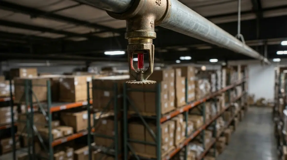 Integrated warehouse fire protection components in Los Angeles logistics facility