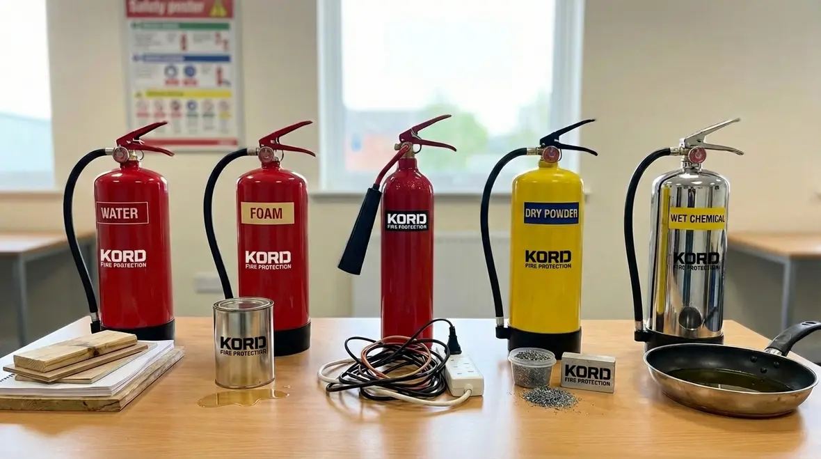 Fire extinguisher classes A B C D K