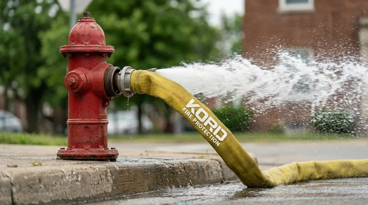 Close-up of wet and dry barrel fire hydrant details