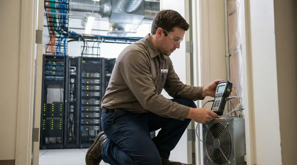 Clean agent fire suppression system supported by room integrity testing