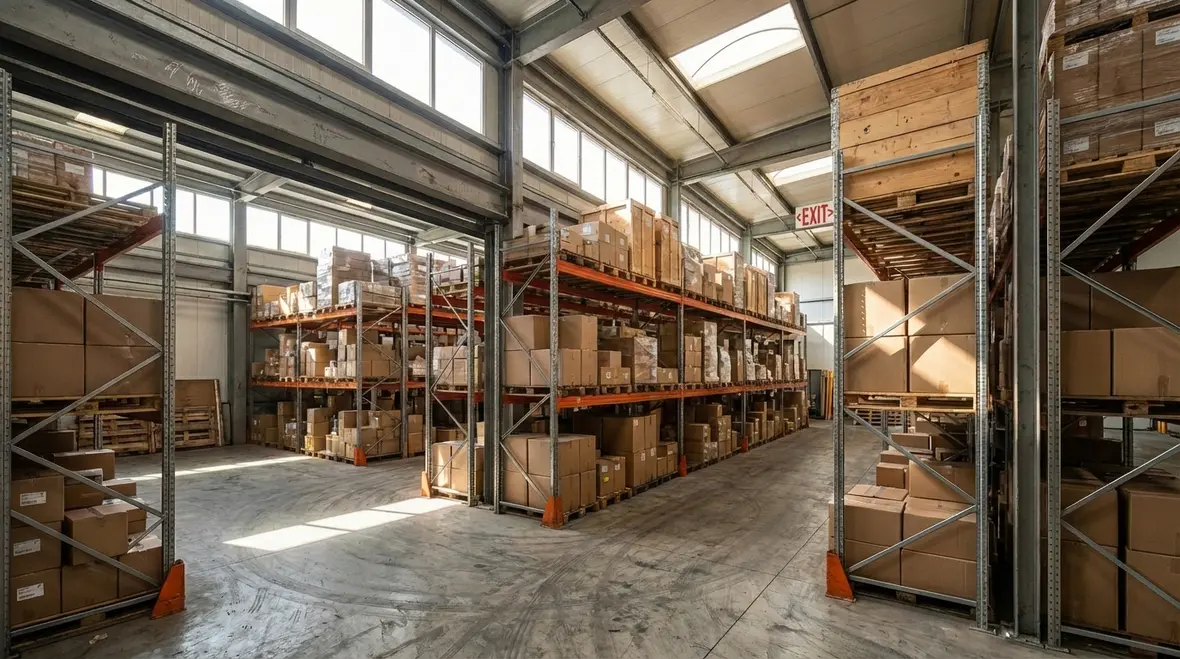 Technician inspecting Arcadia exit lighting fixtures for compliance