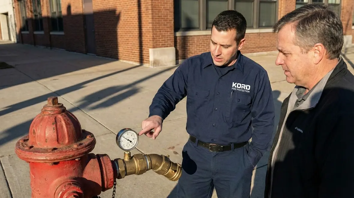 Hydrant flow testing in progress in Alhambra