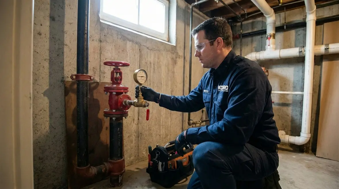 Diagram of standpipe system components in Azusa property