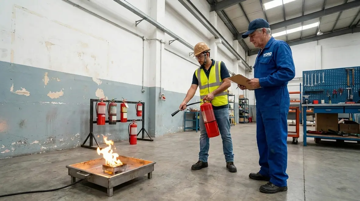 Hands-on PASS method fire extinguisher class in Baldwin Park