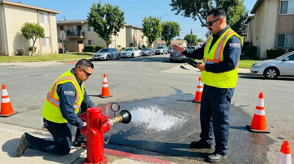 Bell Gardens fire hydrant testing cover