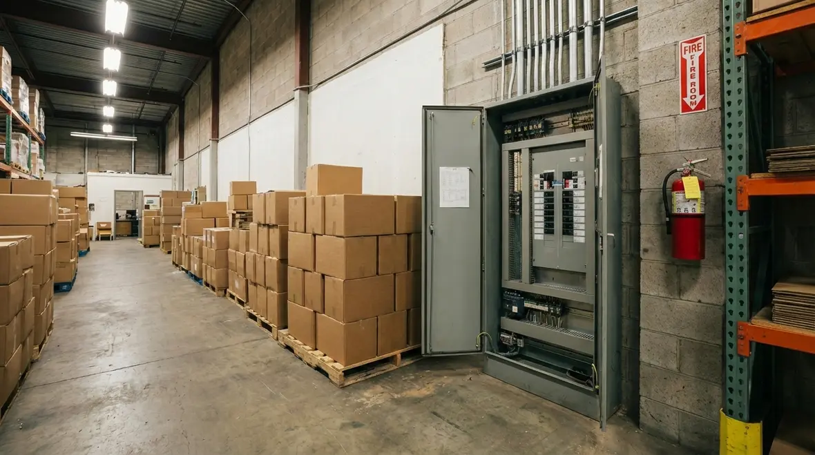 Kord Fire Protection technician documenting fire extinguisher inspection