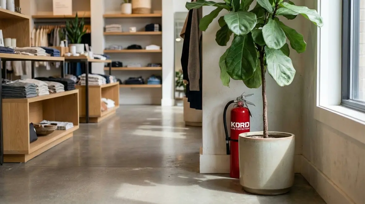 Different fire extinguisher types arranged for Beverly Hills businesses