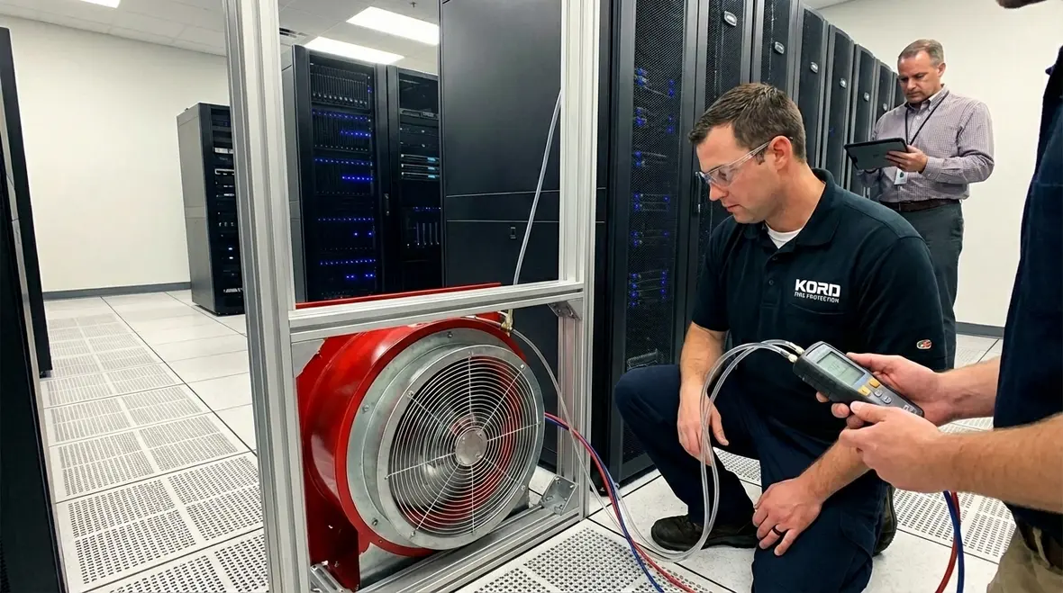 Bradbury room integrity testing for fire safety