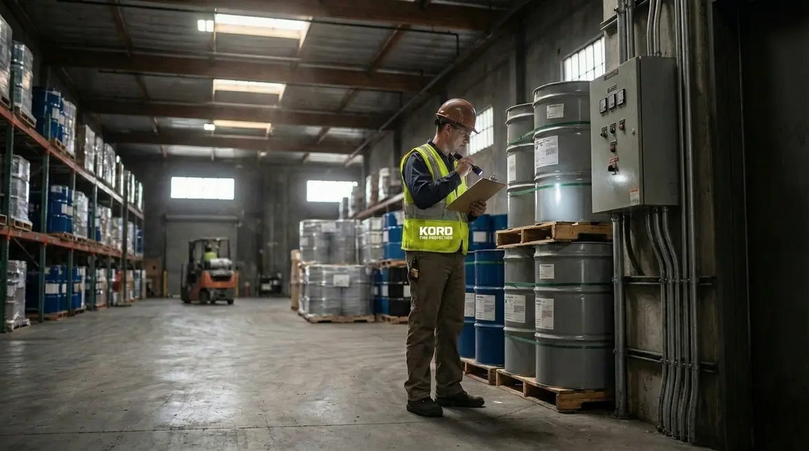 Industrial fire suppression system in Compton facility
