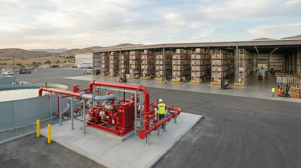 Key components of a Carson industrial fire pump system