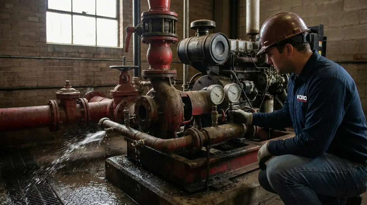 Industrial fire pump room serving Carson facilities