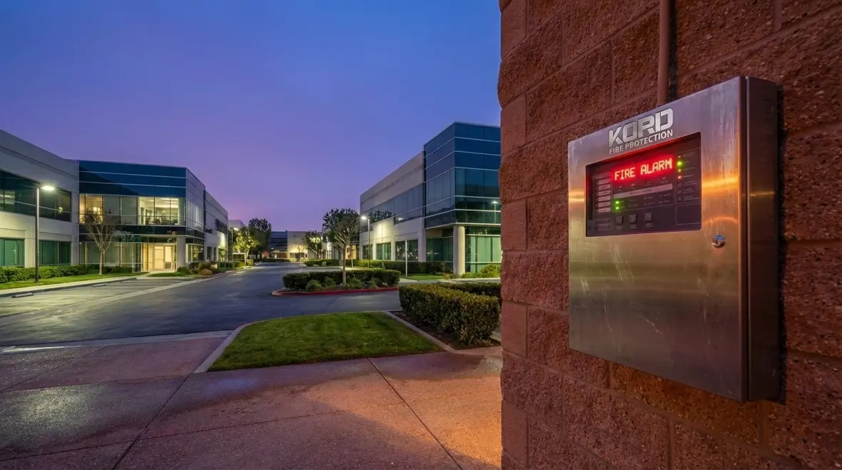 Monitored fire alarm system protecting Cerritos commercial buildings