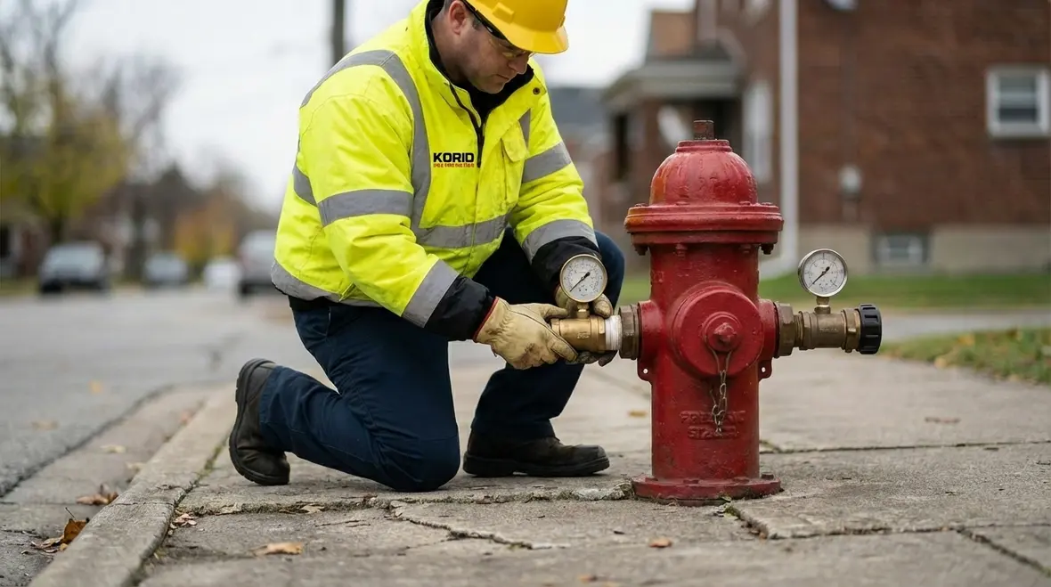 Organized fire hydrant flow test in Carson