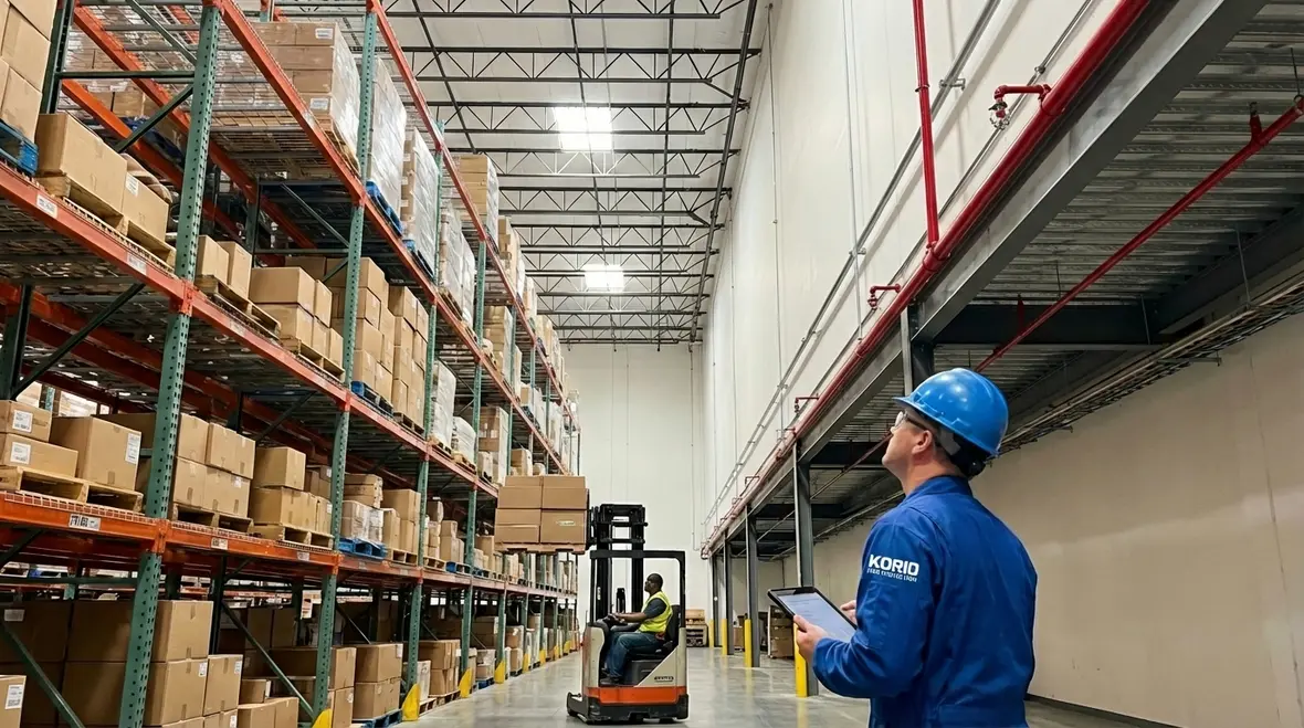 Commerce fire sprinkler maintenance for warehouses