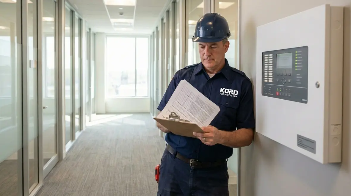 Fire alarm inspection report and documentation review