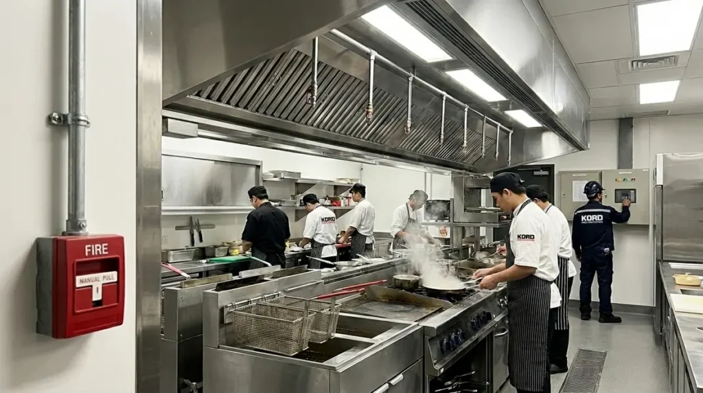 Commercial kitchen fire suppression