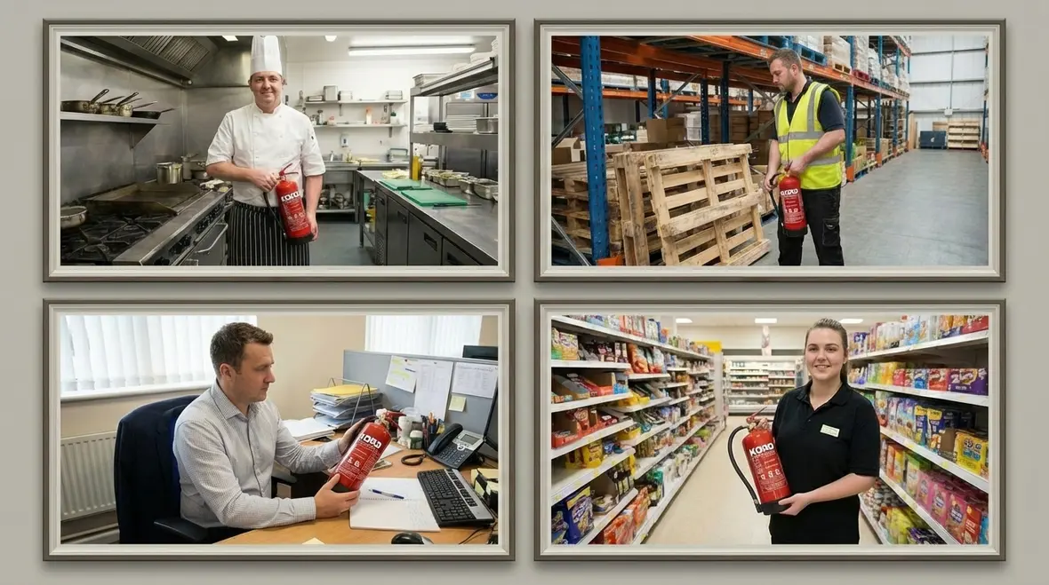 Hands on fire extinguisher training drill