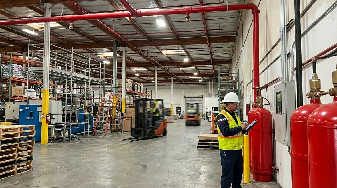 Compton fire suppression systems for industrial facilities