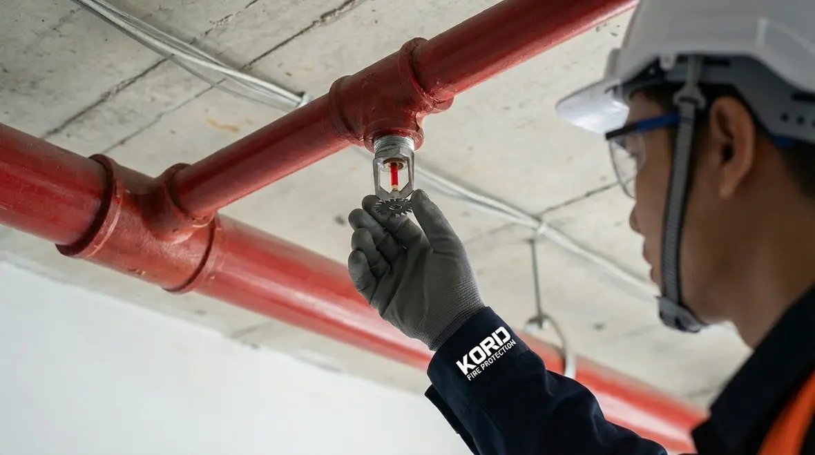 Commercial sprinkler system operating in Compton warehouse