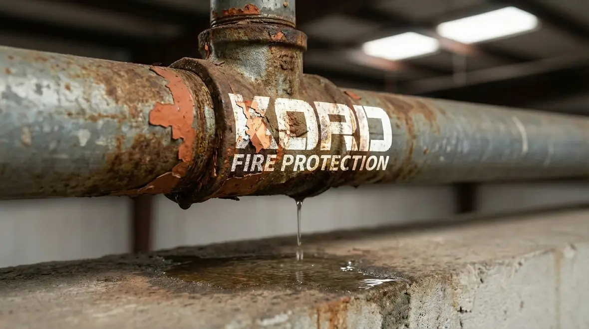 Fire sprinkler maintenance checklist being completed