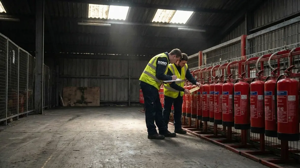 Cudahy office team during extinguisher practice drill