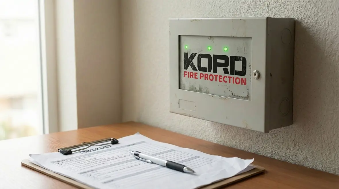 Close up of smoke detector being evaluated for sensitivity in Covina building