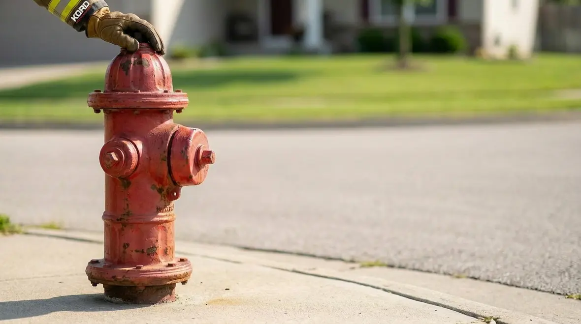 Fire hydrant technicians inspecting Diamond Bar hydrant